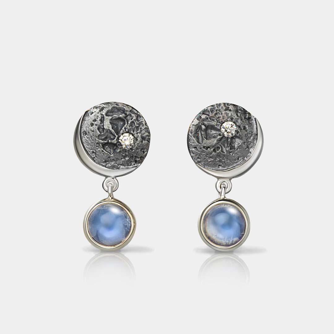 Night and Day Moonstone Earrings